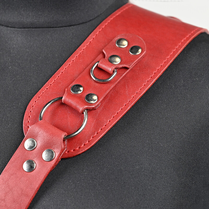 Fotokvant STL-09 ремень кожаный для одной камеры цвет красный