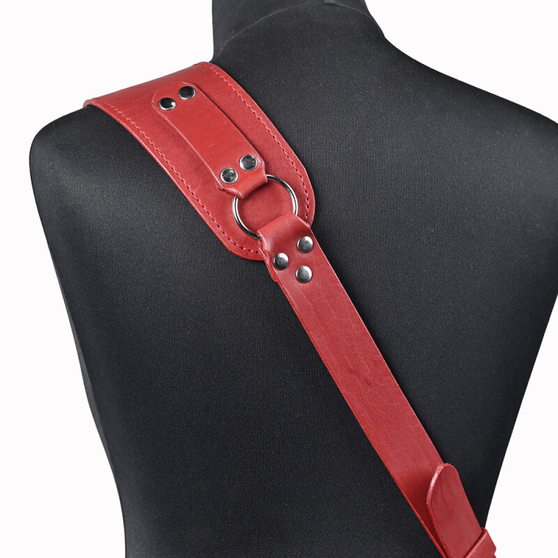 Fotokvant STL-09 ремень кожаный для одной камеры цвет красный