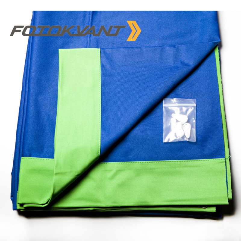 Fotokvant BGF-1520 Blue/Green фон тканевый двусторонний 150х200 см синий/зеленый