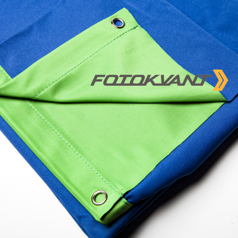 Fotokvant BGF-1520 Blue/Green фон тканевый двусторонний 150х200 см синий/зеленый