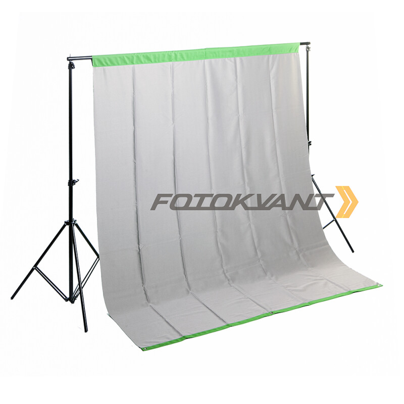 Fotokvant BGF-1520 Grey/Green фон тканевый двусторонний 150х200 см серый/зеленый