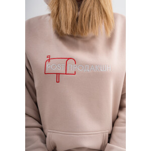 Киношмот худи &quot;ПОСТпродакшн&quot; беж-грей M