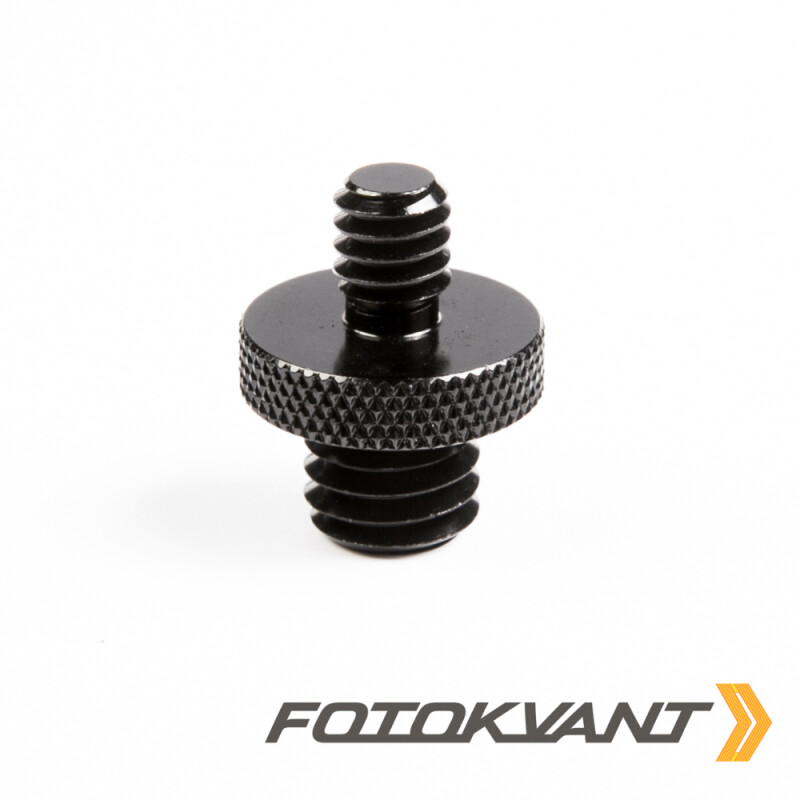 Fotokvant FLH-07-ALB алюминиевый винт-переходник с резьбой 1/4 дюйма и 3/8 дюйма черный