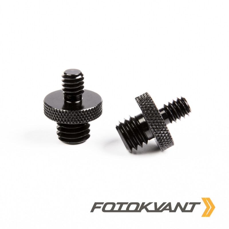 Fotokvant FLH-07-ALB алюминиевый винт-переходник с резьбой 1/4 дюйма и 3/8 дюйма черный