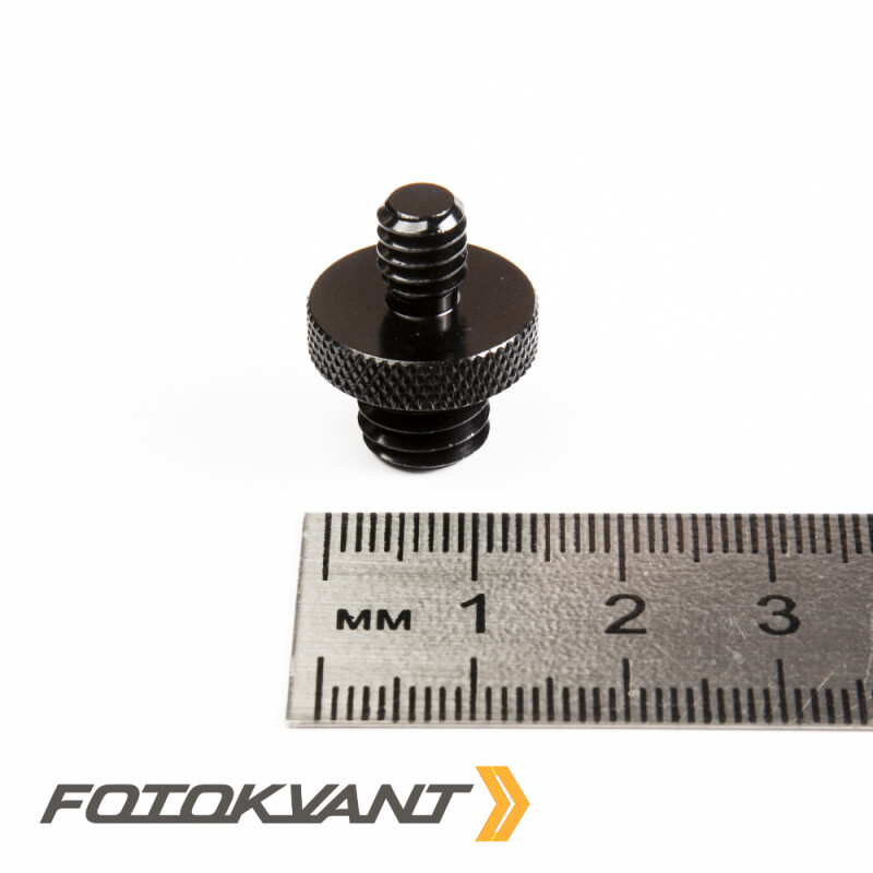 Fotokvant FLH-07-ALB алюминиевый винт-переходник с резьбой 1/4 дюйма и 3/8 дюйма черный