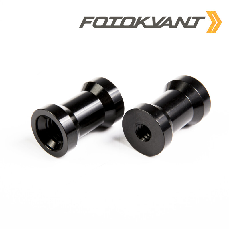 Fotokvant FLH-05-ALB переходник алюминиевый 16 мм с винтовым креплением 1/4"-3/8" черный