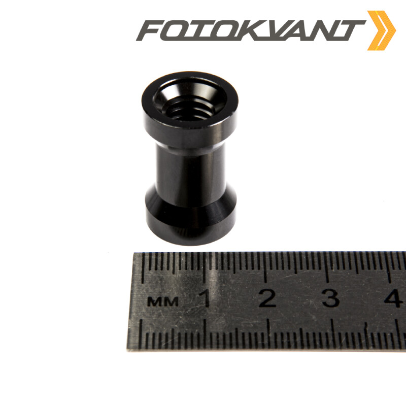 Fotokvant FLH-05-ALB переходник алюминиевый 16 мм с винтовым креплением 1/4"-3/8" черный