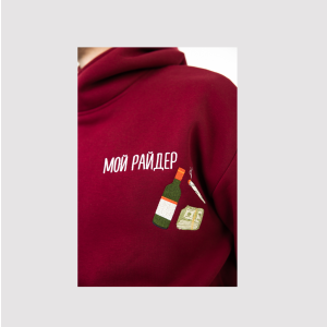 Киношмот худи &quot;Мой райдер (баксы)&quot; цвет бордо размер XL