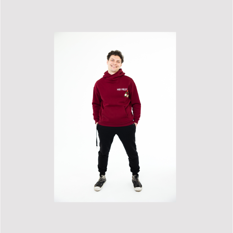 Киношмот худи "Мой райдер (баксы)" цвет бордо размер XL