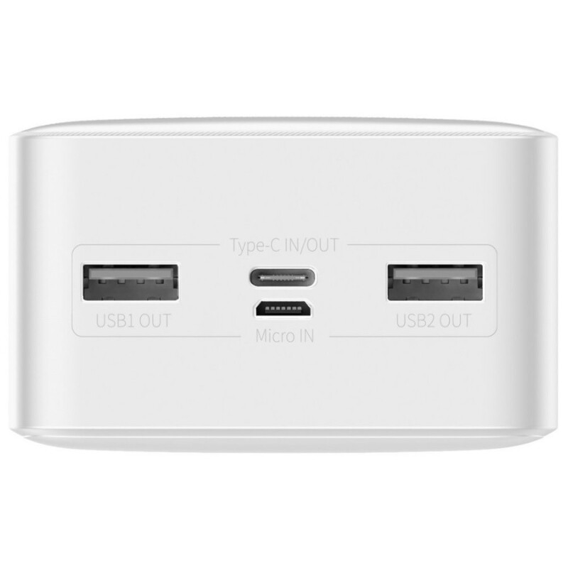 Baseus Bipow Digital Display Power bank 15W White PPDML-K02 аккумулятор белый 30000mAh
