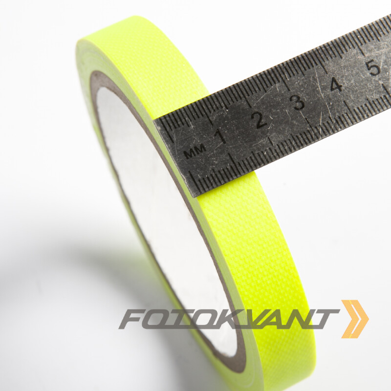 Fotokvant GP-1510 Yellow gaffer tape студийный тейп желтый 15 мм х 10 м