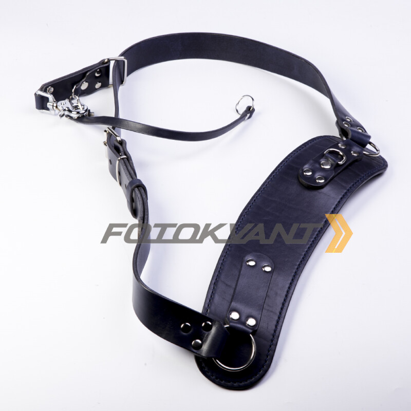Fotokvant STL-11 ремень кожаный для одной камеры синий