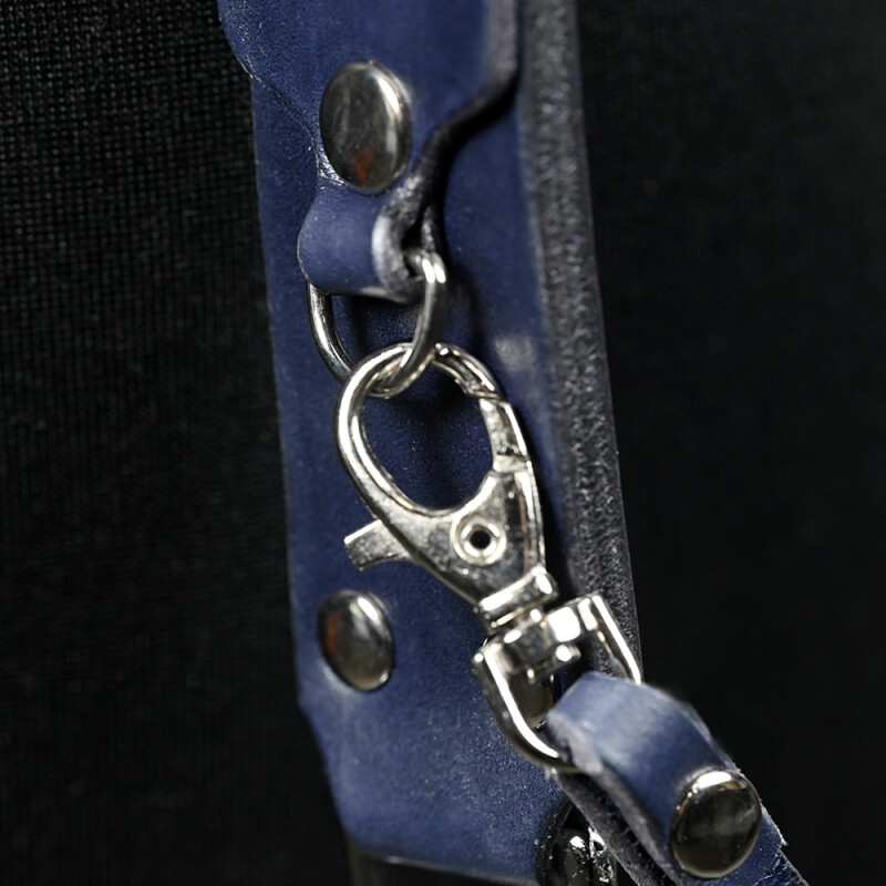 Fotokvant STL-12 ремень кожаный для двух камер синий