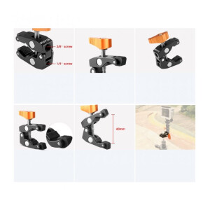 E-IMAGE EIA05S Mini Super Clamp w/1/4&quot;&amp;3/8&quot; держатель-зажим