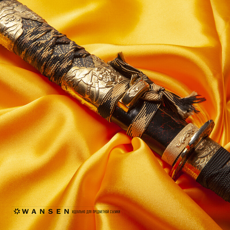 Wansen BS-1014-841333 Yellow шелковый фон 1×1.4 м оранжевый блеск