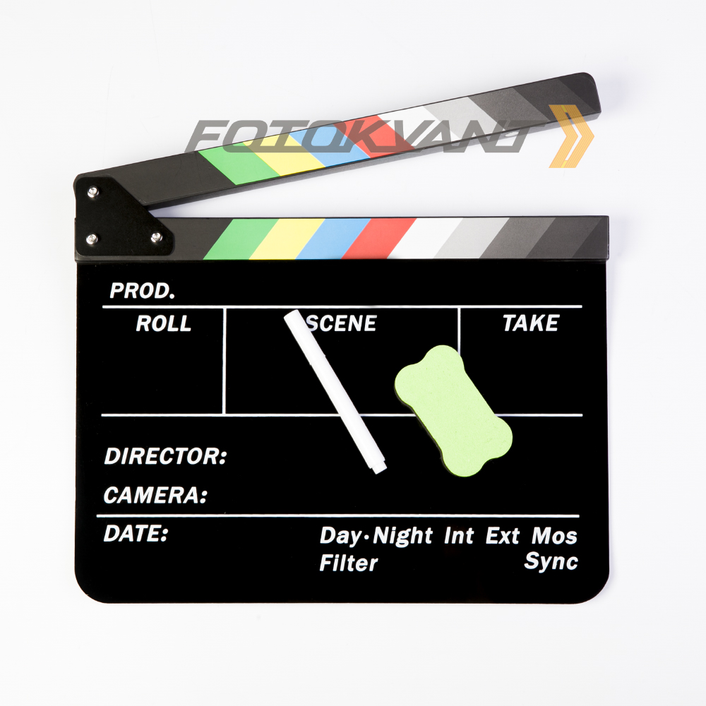 Fotokvant Clapper-3 хлопушка 20х30 см черная акриловая с английским текстом