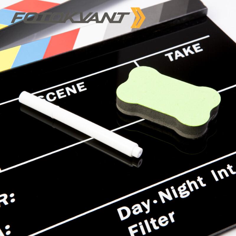 Fotokvant Clapper-3 хлопушка 20х30 см черная акриловая с английским текстом