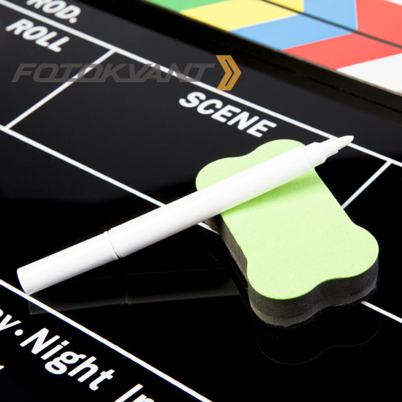 Fotokvant Clapper-3 хлопушка 20х30 см черная акриловая с английским текстом