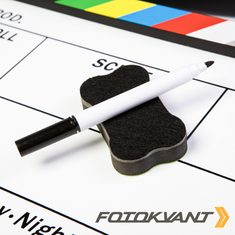 Fotokvant Clapper-4 хлопушка 20х30 см белая акриловая с английским текстом