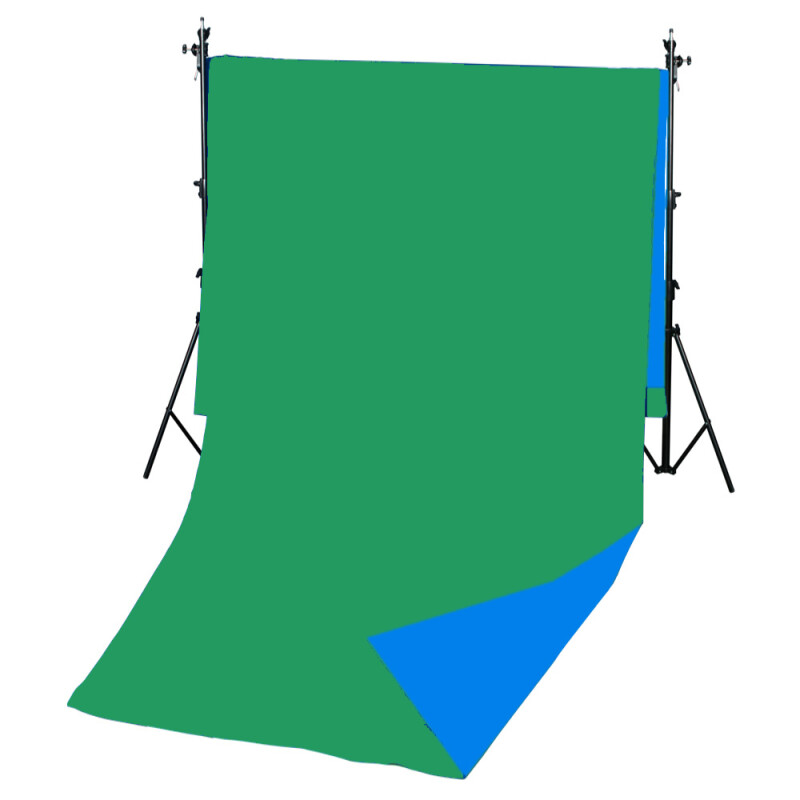 Fotokvant BG-3030D Blue Green фон двусторонний тканевый 3х3 м синий и зеленый