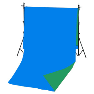 Fotokvant BG-3030D Blue Green фон двусторонний тканевый 3х3 м синий и зеленый