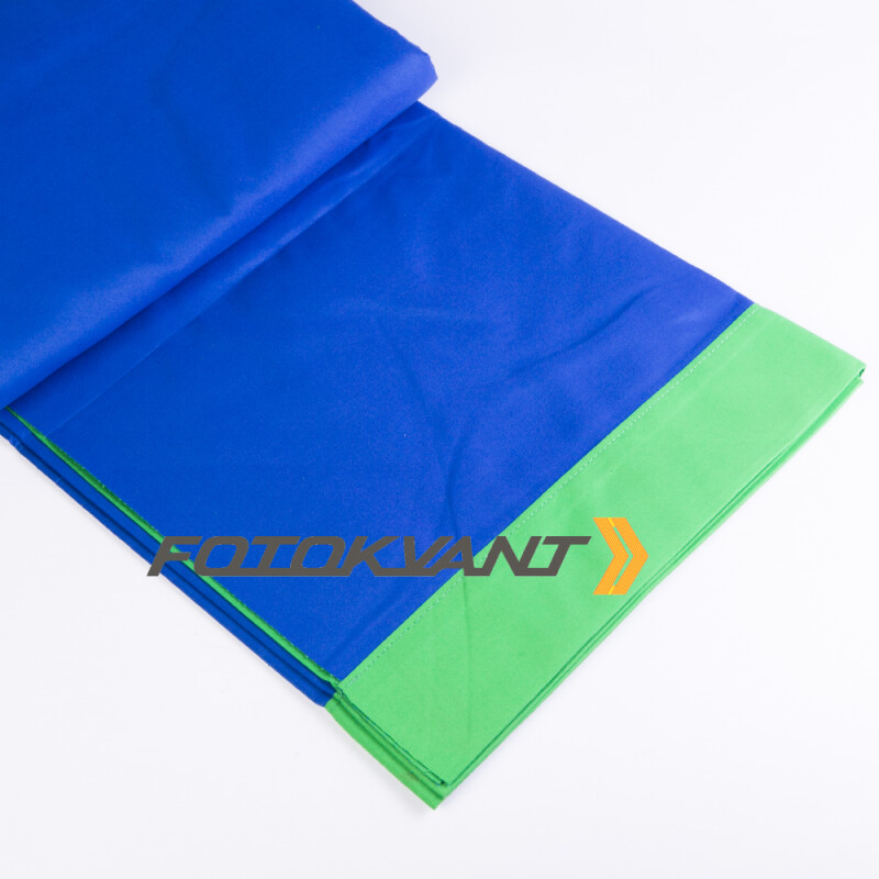 Fotokvant BG-3030D Blue Green фон двусторонний тканевый 3х3 м синий и зеленый