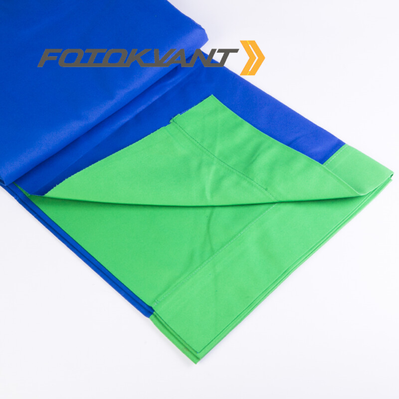 Fotokvant BG-3030D Blue Green фон двусторонний тканевый 3х3 м синий и зеленый