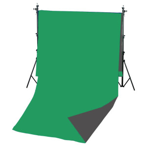 Fotokvant BG-3030D Green Grey фон двусторонний тканевый 3х3 м серый и зеленый