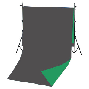 Fotokvant BG-3030D Green Grey фон двусторонний тканевый 3х3 м серый и зеленый