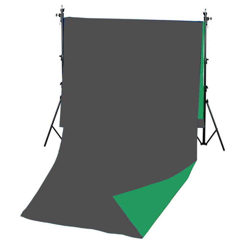 Fotokvant BG-3030D Green Grey фон двусторонний тканевый 3х3 м серый и зеленый