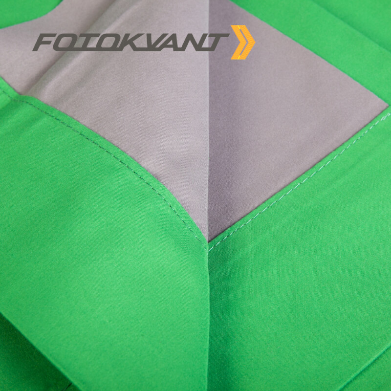 Fotokvant BG-3030D Green Grey фон двусторонний тканевый 3х3 м серый и зеленый