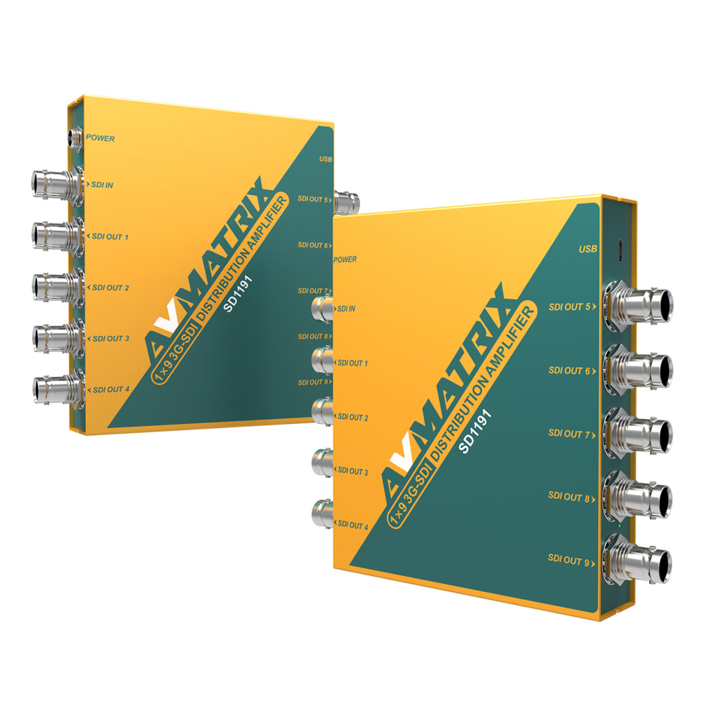 AVMATRIX SD1191 3G-SDI 1×9 усилитель-распределитель с восстановлением тактовой частоты AVMATRIX SD1191 3G-SDI 1×9 усилитель-распределитель с восстановлением тактовой частоты