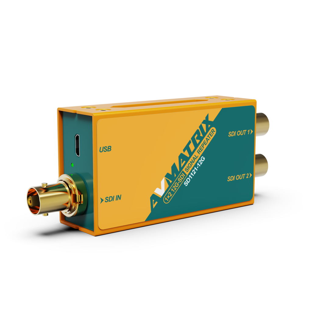 AVMATRIX SD1121-12G 1×2 12G-SDI усилитель-распределитель с восстановлением тактовой частоты