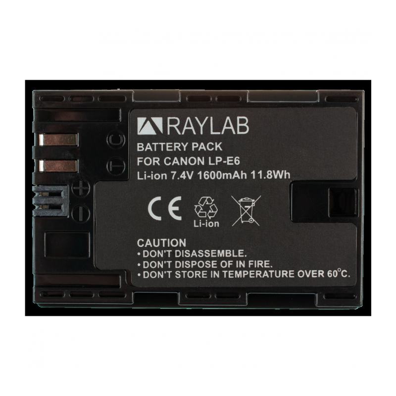 Raylab RL-LPE6 аккумулятор 1600 мАч (для EOS 6D 60D, 70D, 80D, 7D, 5D mark II, mark III)