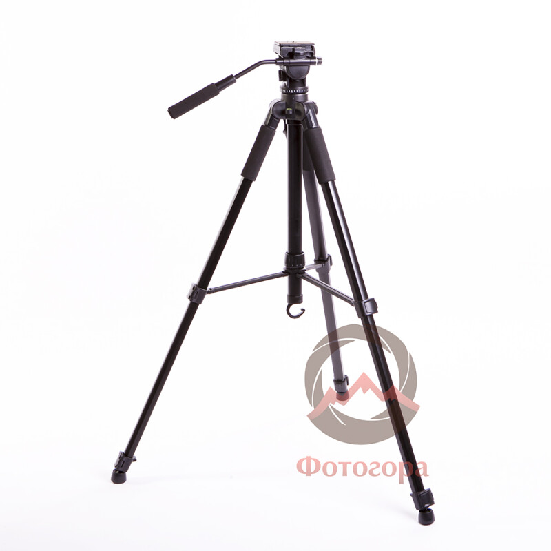П-Фото 7117 черный штатив с несъемной видеоголовой высотой 170 см