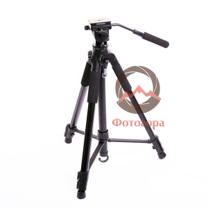 П-Фото 7117 черный штатив с несъемной видеоголовой высотой 170 см