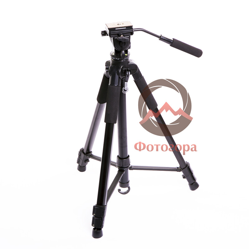 П-Фото 7117 черный штатив с несъемной видеоголовой высотой 170 см