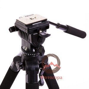 П-Фото 7117 черный штатив с несъемной видеоголовой высотой 170 см