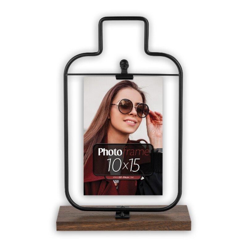 ZEP LF3846 Botte деревянно-металлическая фоторамка коричнево-черная в форме бутылки 10x15 (17x27)