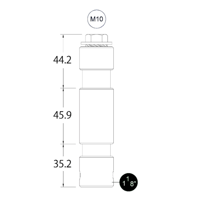 KUPO KS-034 28 mm Stud M10 bolt штифт круглый