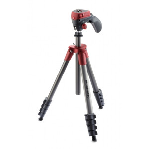 Manfrotto MKCOMPACTACN-RD Compact Action штатив с фото- и видеоголовкой для фотокамеры (красный)