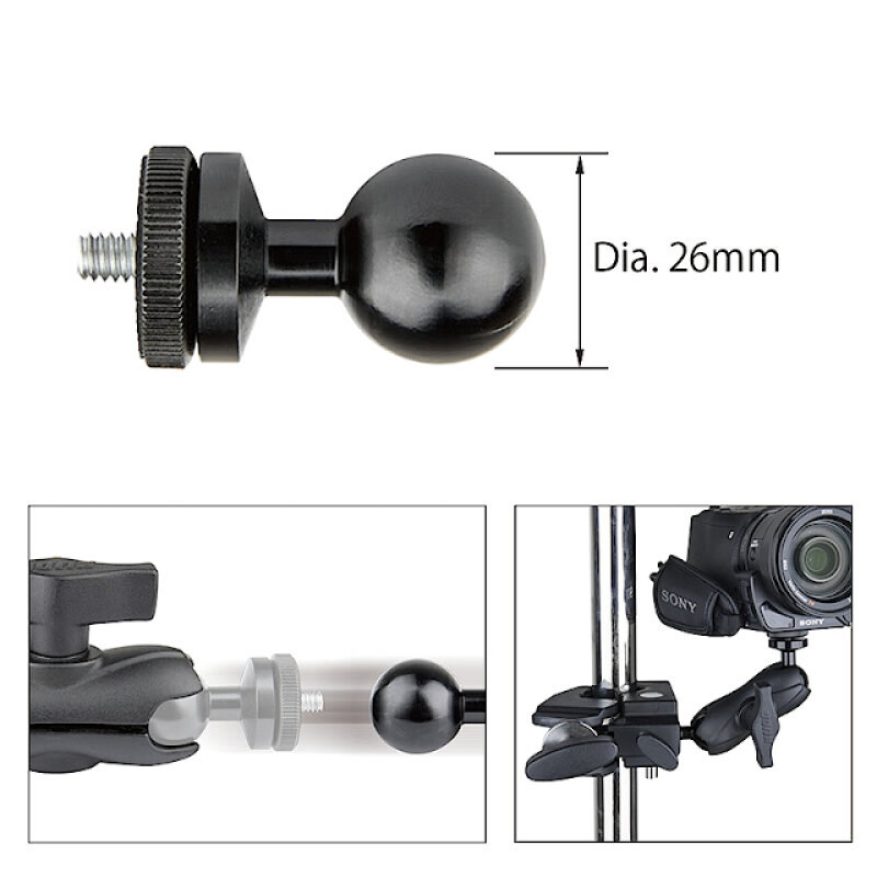KUPO KS-404 SK Ball head w/baby pin шаровая головка с болтом 1/4" - 20M