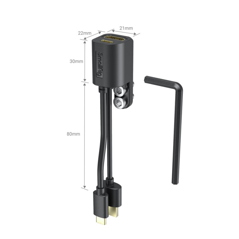 SmallRig 2960 адаптер кабеля HDMI / USB Type-C для клеток цифровых камер BMPCC 4K/6K