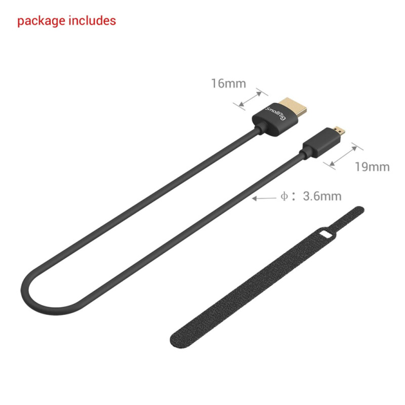 SmallRig 3042 кабель Ultra Slim 4K HDMI Cable (D to A) 35 см