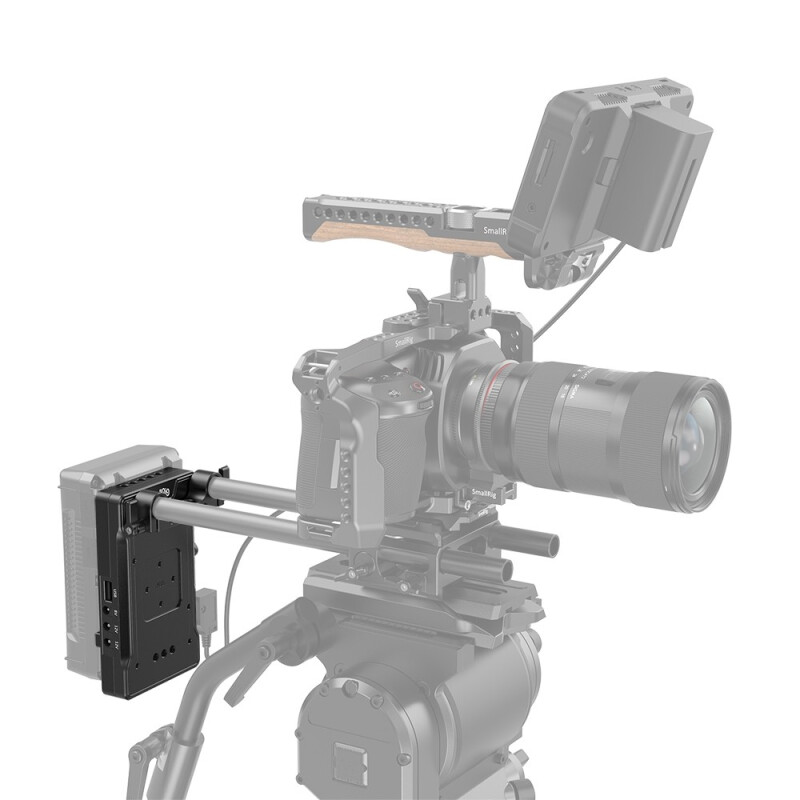 SmallRig 3203 адаптер крепления аккумулятора V Mount Battery Adapter Plate with Dual 15mm Rod Clamp