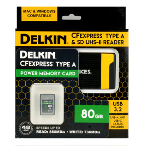 Delkin Devices CFexpress Type A Reader-58 and Card Bundle 80GB комплект