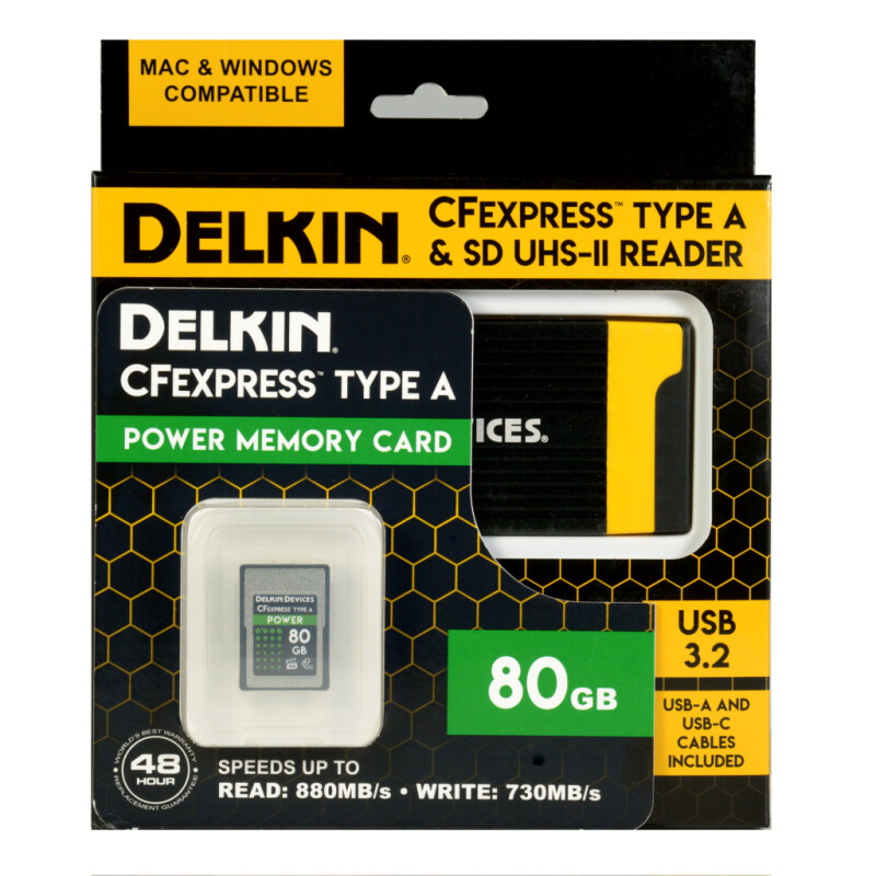 Delkin Devices CFexpress Type A Reader-58 and Card Bundle 80GB комплект