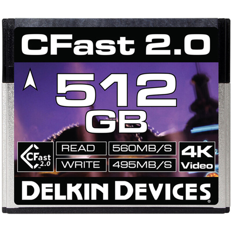 Delkin Devices Cinema CFast 2.0 512GB 560X 4K Video карта памяти