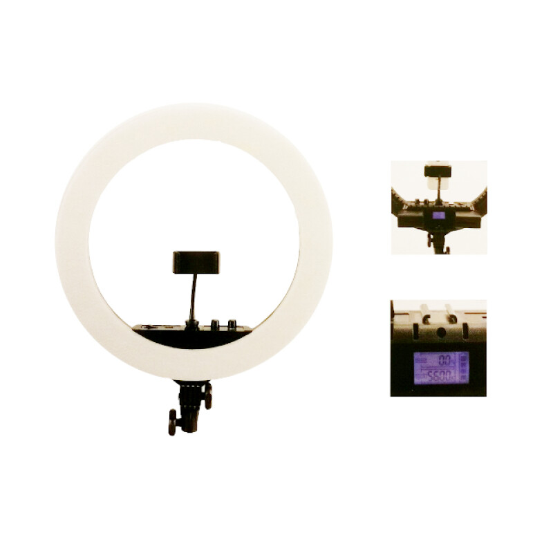 E-IMAGE RL-18 B 18" LED ring light with battery slot and LCD scree светодиодный осветитель кольцевой