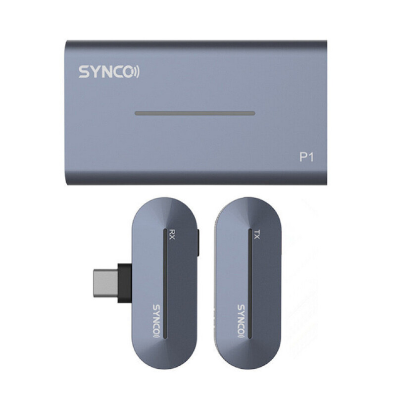 SYNCO P1T радиосистема 2,4 ГГц приемник, передатчик, футляр-зарядка (разъем Type-C)